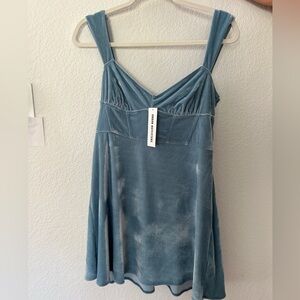 Urban Outfitters Teal Velvet Dress